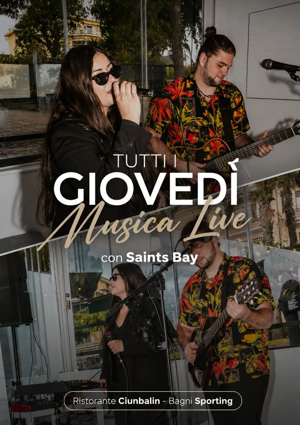 Ogni Giovedì al Ciunbalin: Cena Vista Mare e Musica Live con i Saints Bay